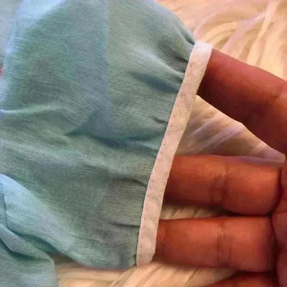 VTG easter handmade baby blue top short sleeve size 6+ months - Picture 6 of 7